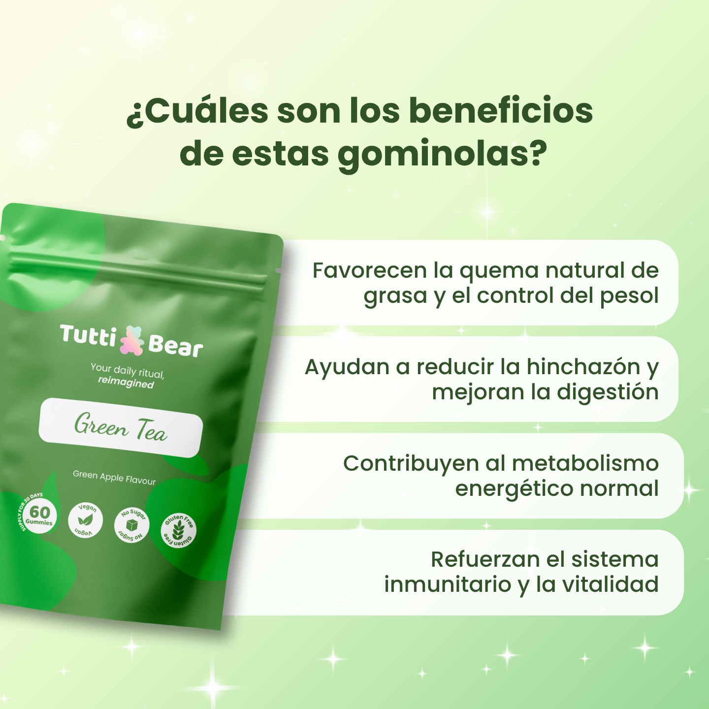 Gominolas energéticas de té verde