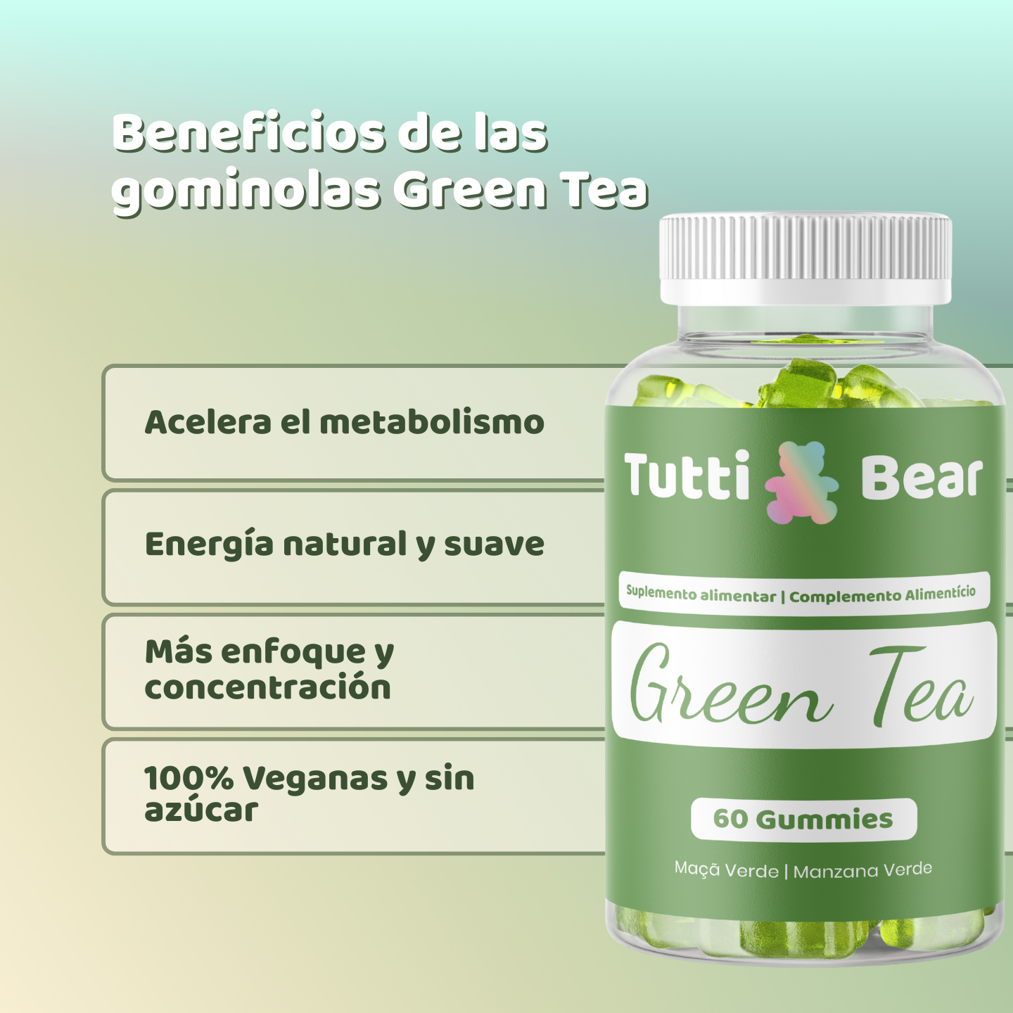 Gominolas energéticas de té verde