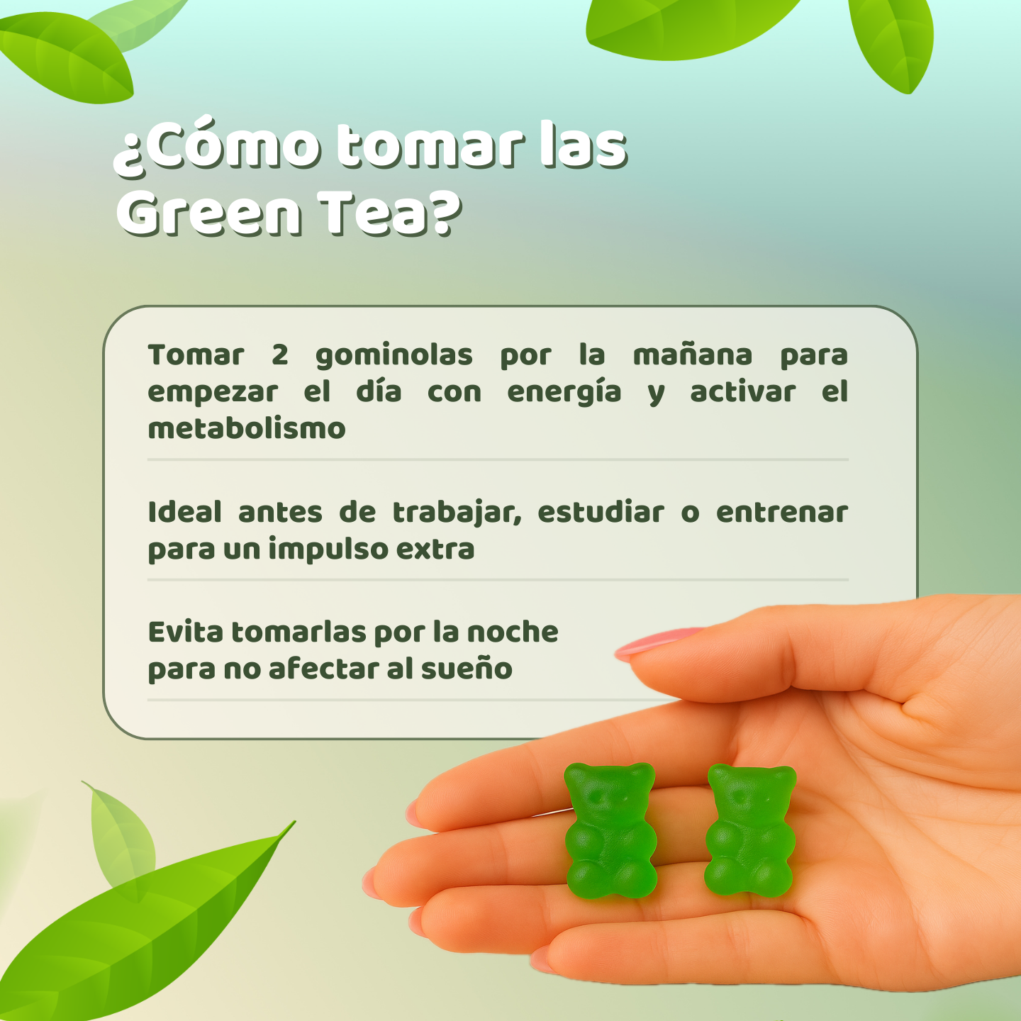 Gominolas energéticas de té verde