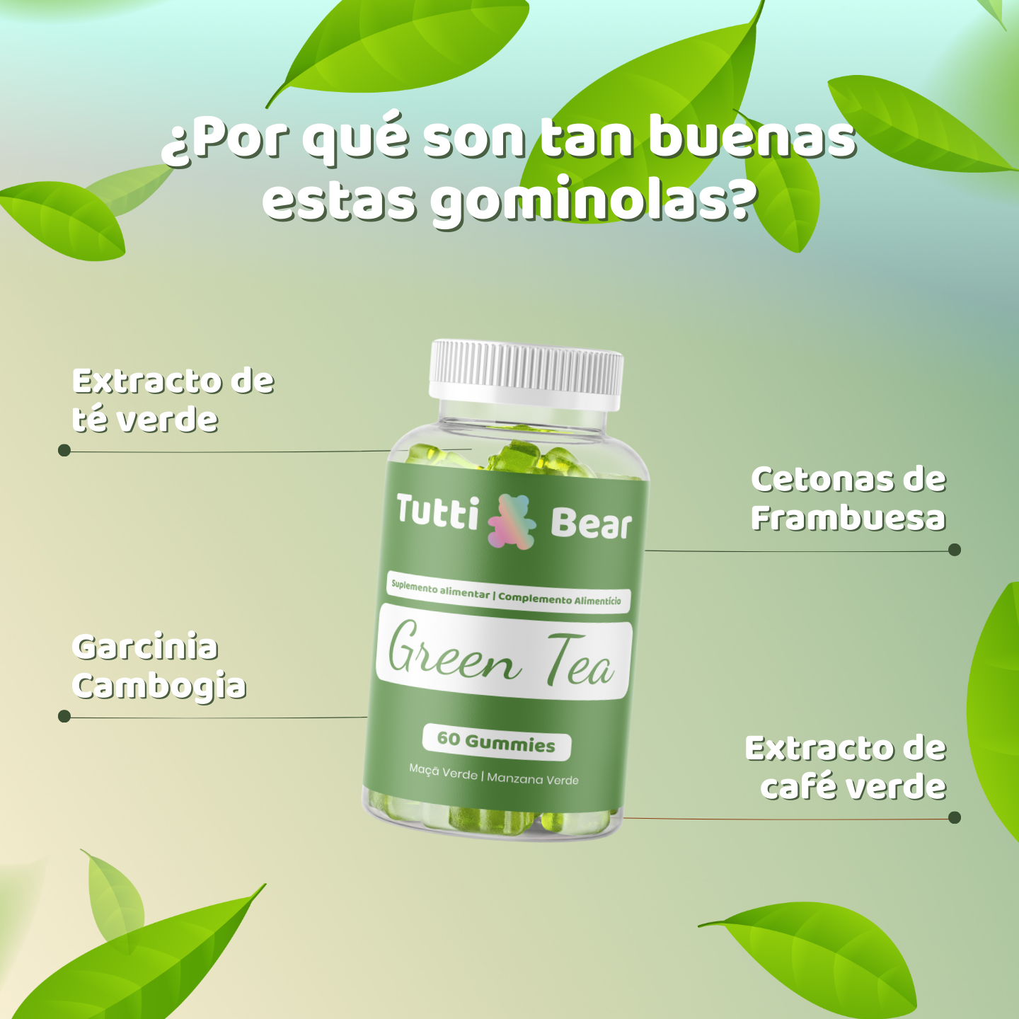 Gominolas energéticas de té verde